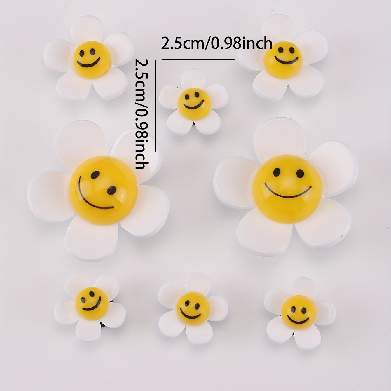 8pcs Cartoon Sunflower Shoe Charm Acrylic Shoe Buckle Clogs Shoe DIY Accessories