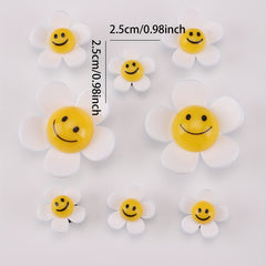 8pcs Cartoon Sunflower Shoe Charm Acrylic Shoe Buckle Clogs Shoe DIY Accessories