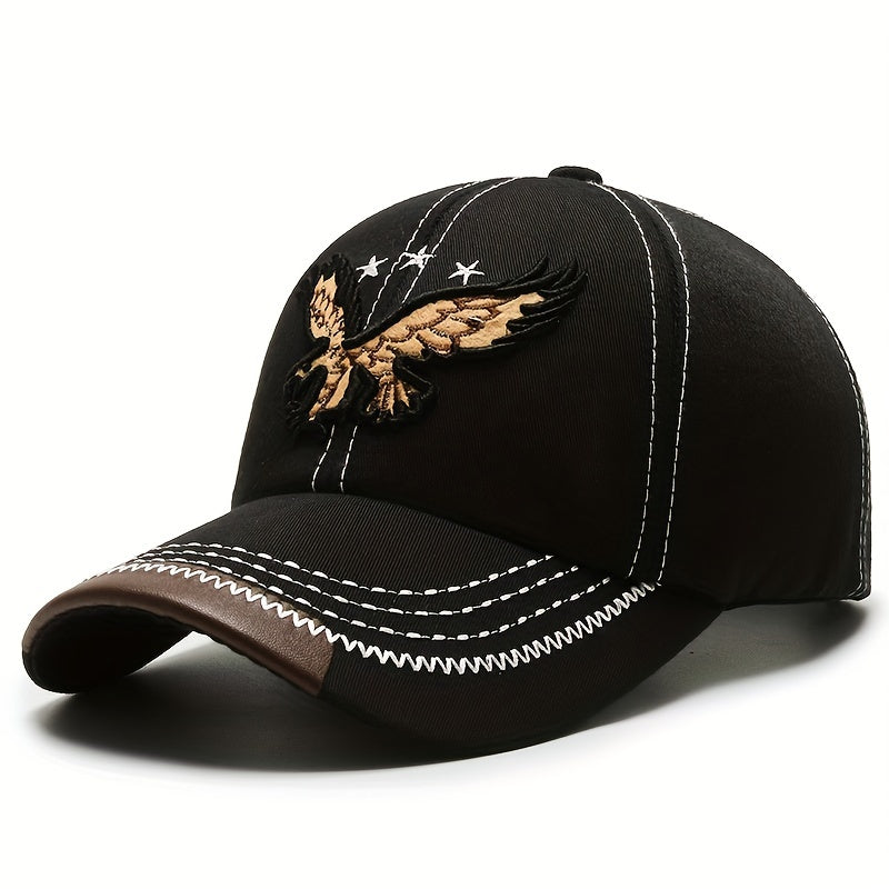 Vintage Baseball Cap with Eagle Embroidery