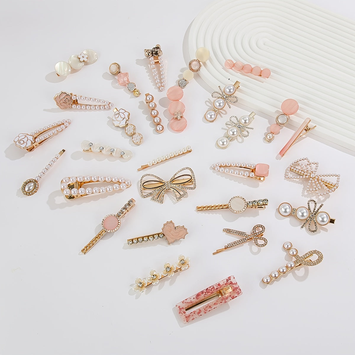 Pearls Hair Clips Barrettes Macaroon Hairpins for Women