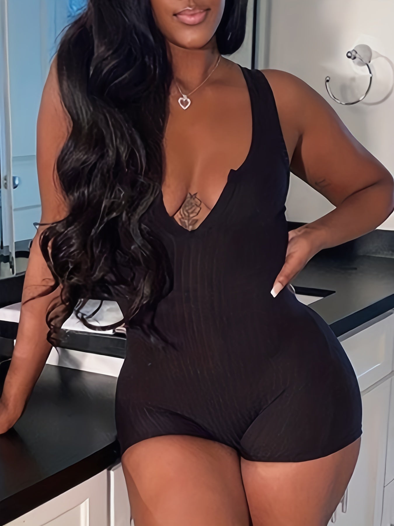 Sexy V Neck Romper Jumpsuit Sleeveless Solid