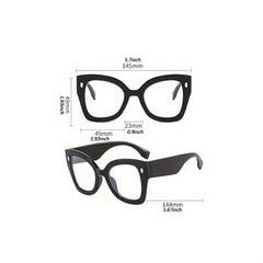 Light Blocking Glasses Large Cat Eye Clear Lens Anti Eyestrain