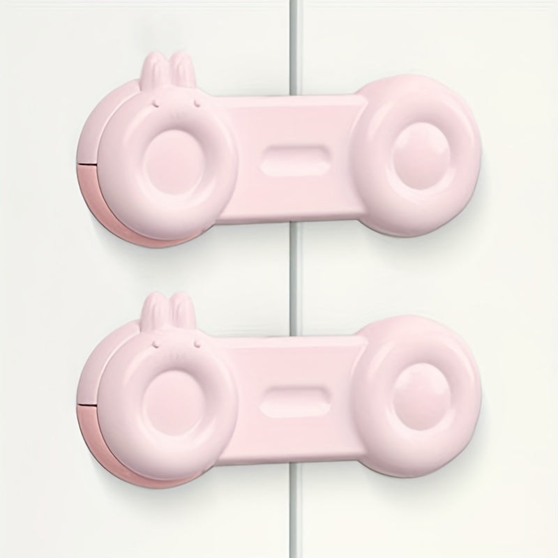 2pcs Baby Safety Lock Anti-pinch Drawer Refrigerator Cabinet Door Sliding Lock