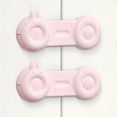 2pcs Baby Safety Lock Anti-pinch Drawer Refrigerator Cabinet Door Sliding Lock
