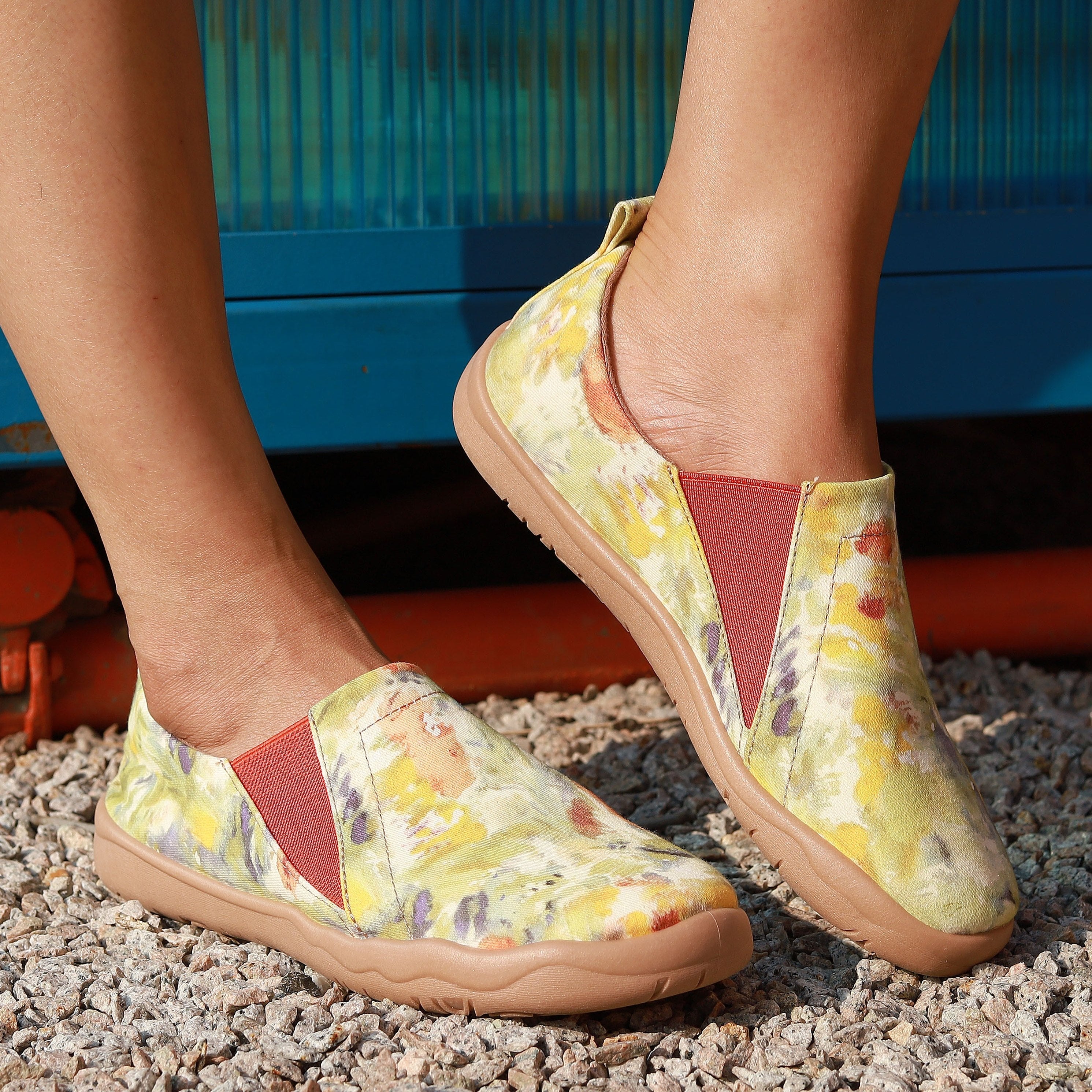 Women's Tie dye Slip On Canvas Shoes Comfy Travel Shoes