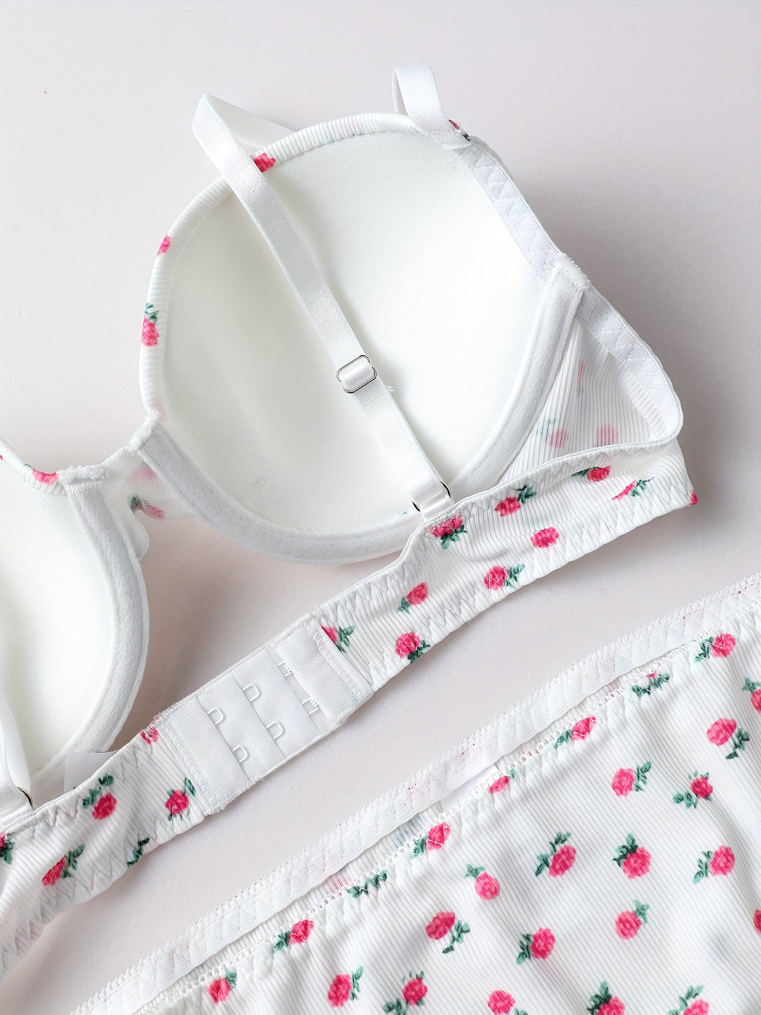 Floral Print Push Up Bra & Panties Set