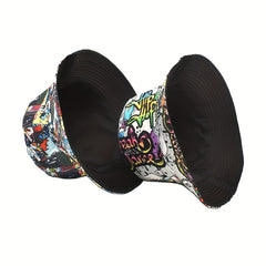 Cartoon Pattern Reversible Bucket Hat for Men and Women