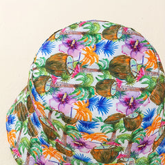 Coconut Tree Print Reversible Bucket Hat Lightweight Foldable Cap