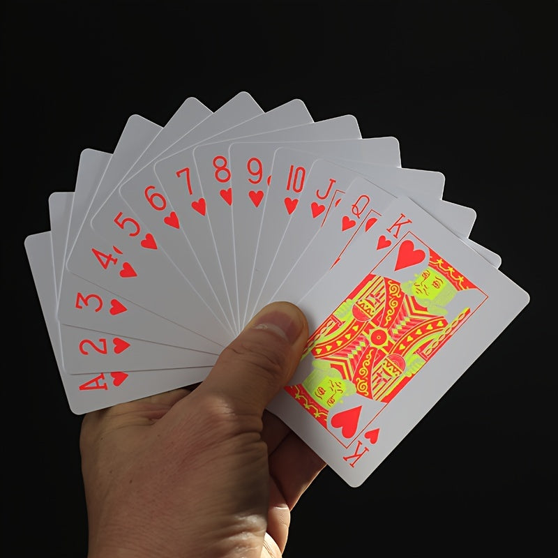 2PCS Fluorescent Waterproof Playing Cards for Poker Gift