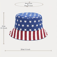 American Flag Reversible Bucket Hat Lightweight Sunscreen Beach Hat