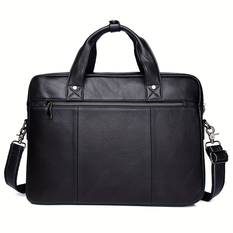SCHLATUM Men's Cowhide Leather Briefcase Crossbody Bag