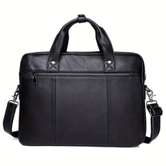 SCHLATUM Men's Cowhide Leather Briefcase Crossbody Bag