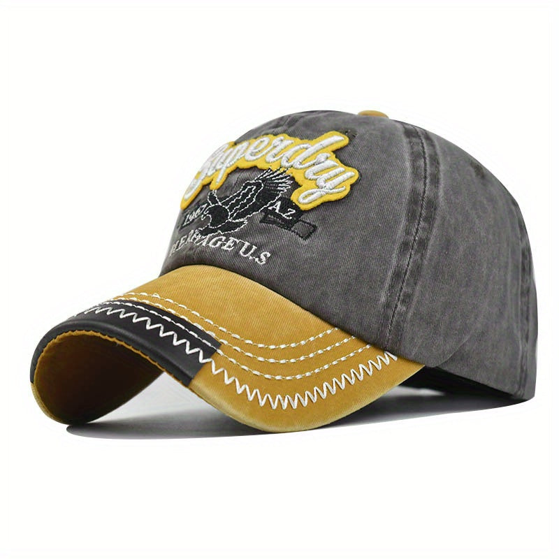 Eagle Embroidered Baseball Cap Vintage Letters Sun Hat