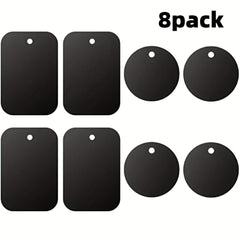 8 Universal Metal Plates for Magnetic Car Mounts - Rectangle & Round Adhesive