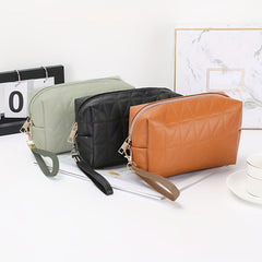 Portable PU Leather Toiletry Bag Waterproof Travel Storage