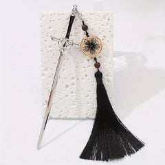Ancient Sword Shape Hairpin Vintage Hair Stick Tassel Hair Accessories