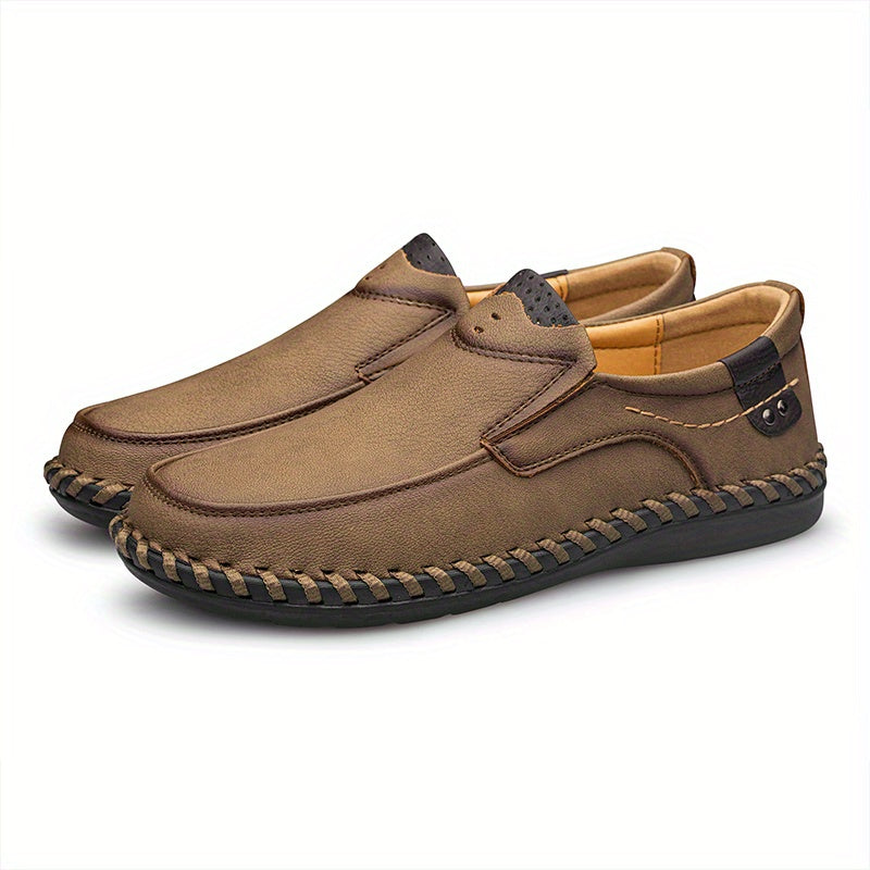 CLOHOO Men's Stitch Loafers Non Slip Casual Shoes