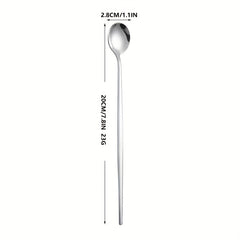 6pcs Stainless Steel Ice Tea Spoons Long Handle Golden Mirror Finish