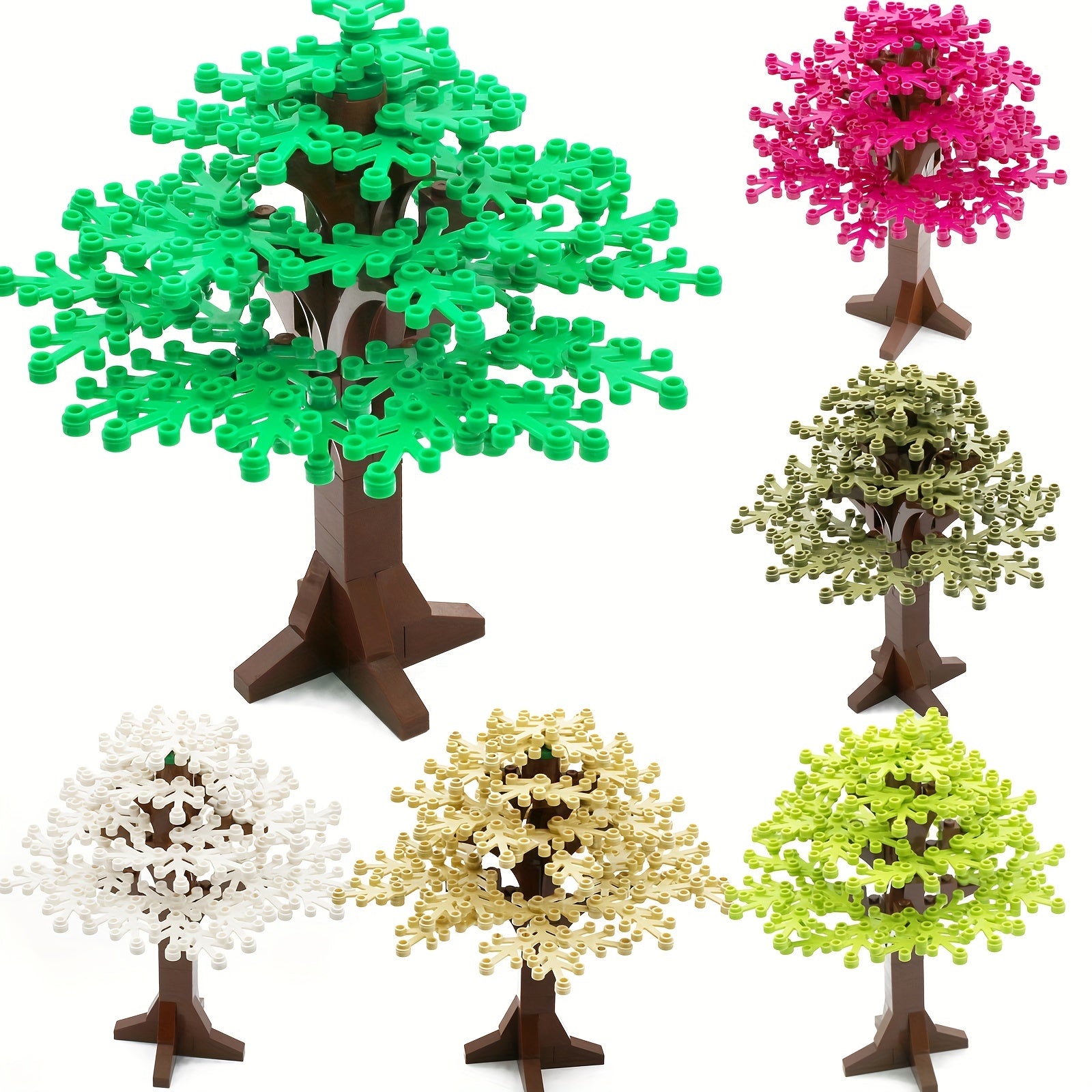 90pcs Building Blocks Tree Set DIY MOC City Street View Road Garden Jungle
