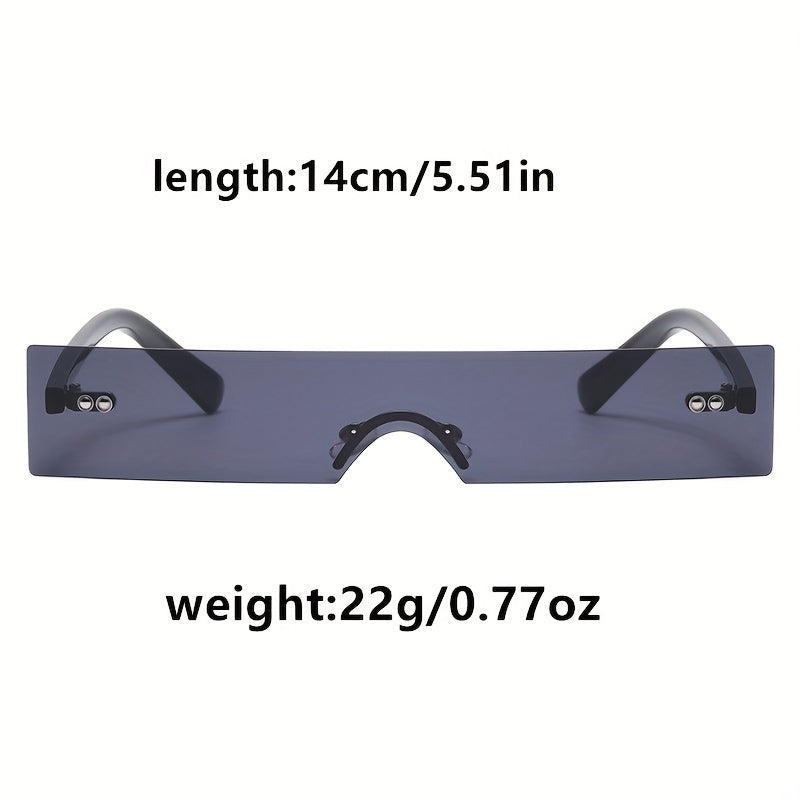 Rhinestone Rectangle Sunglasses UV400