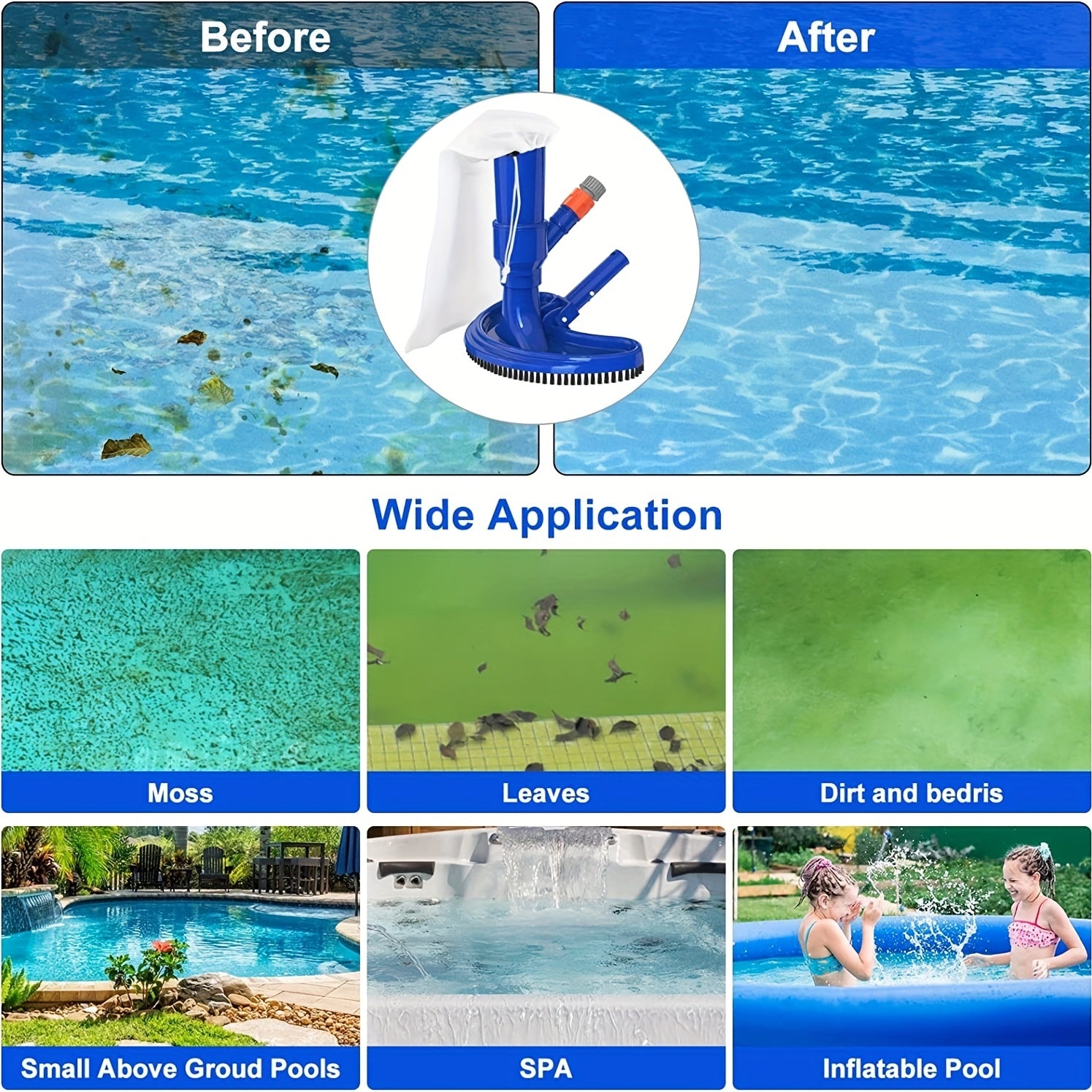 Mini Jet Vacuum Pool Cleaner Handheld Portable Pool Vacuum