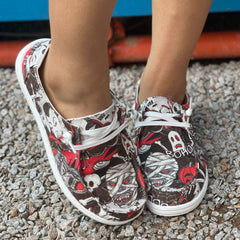 Scary Ghost Face Mummy Print Low Top Sneakers