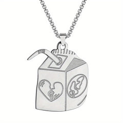 Juice Box Stainless Steel Pendant Necklace Unisex Choker