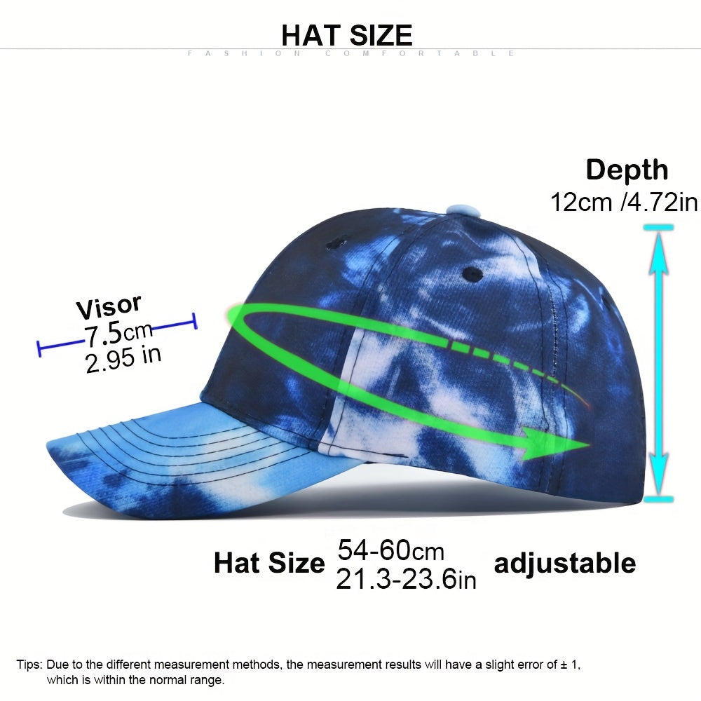 Tie Dye Baseball Cap Hat Sunshade Cap Men Women Sun Protection