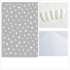 3D Nail Art Stickers Heart Star Pattern Sparkling Nail Decals