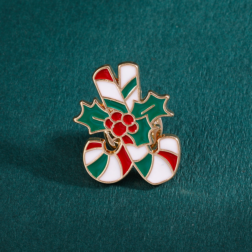 Men's Christmas Pattern Red Alloy Pin
