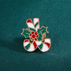 Men's Christmas Pattern Red Alloy Pin