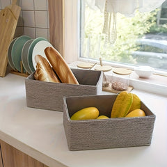 4pcs Paper Rope Woven Storage Baskets for Home Organization
