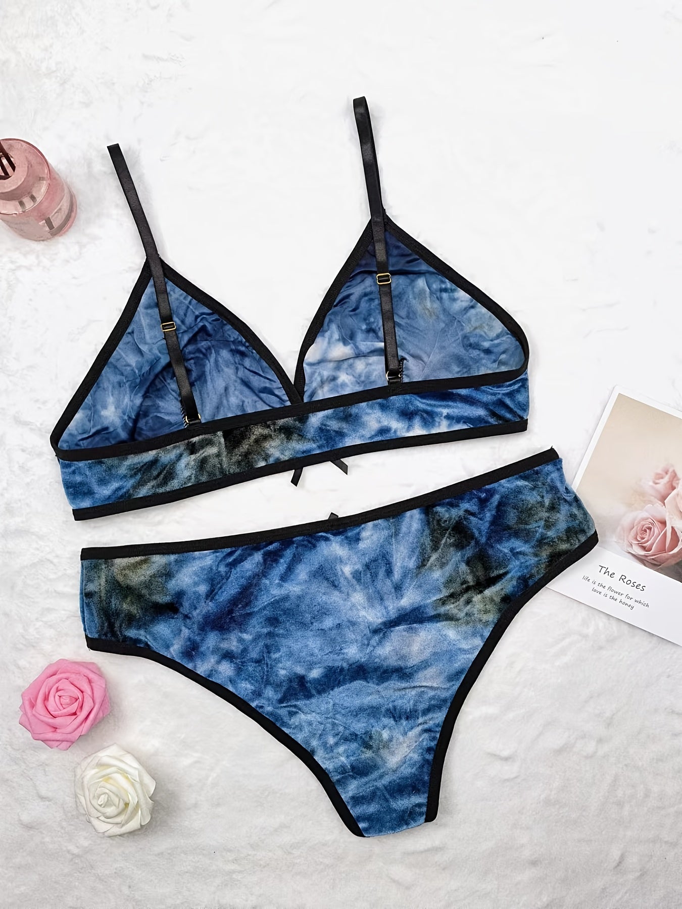 Tie Dye Bow Front Bikini Set Women's Plus Sexy Swimsuit