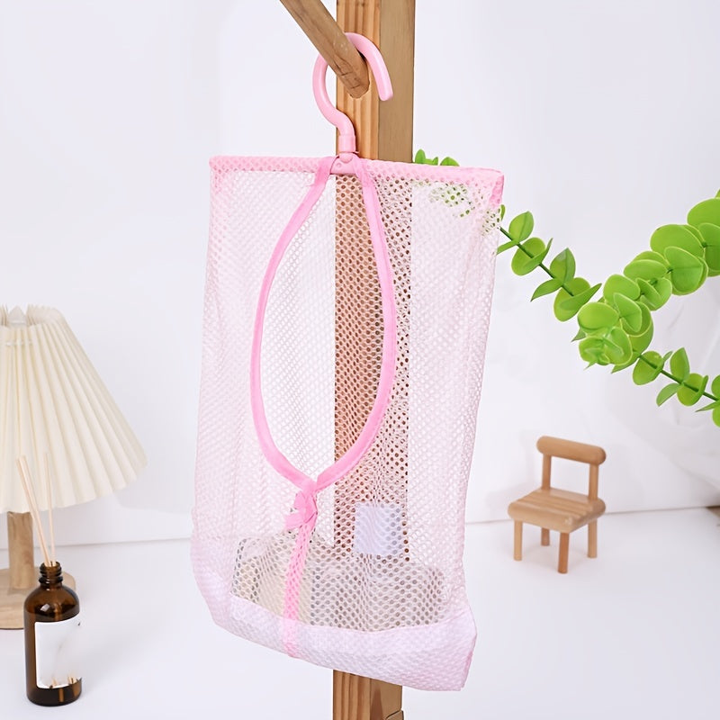 Mesh Hanging Storage Bag for Kitchen Bathroom Foldable Organizer