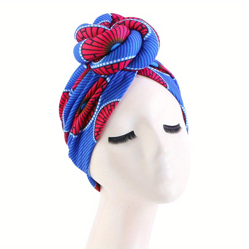 Boho Top Knotted Turban Elastic Hijab Hat Casual Head Wrap