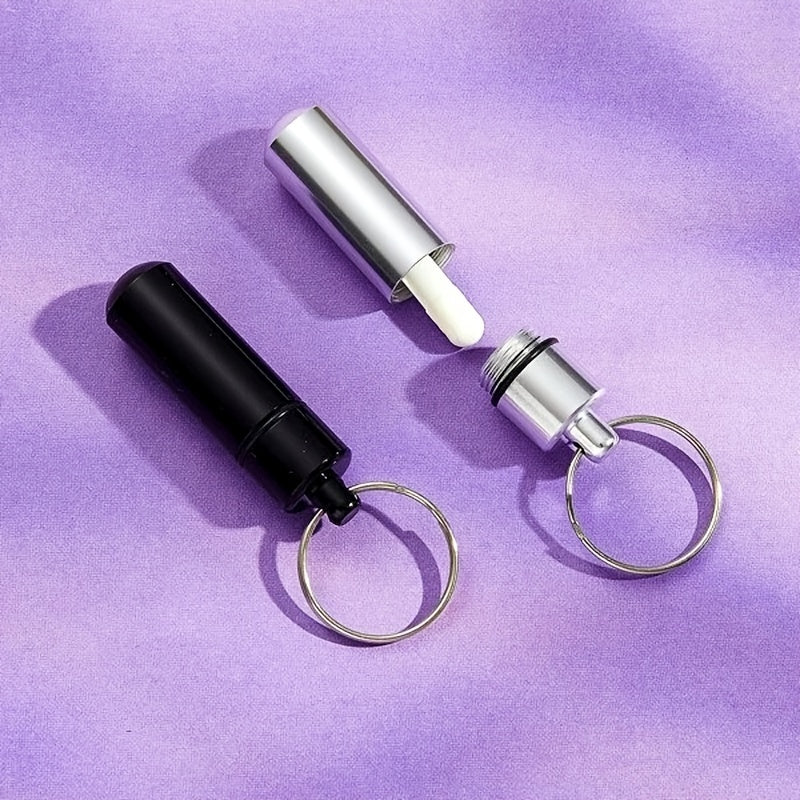 Aluminum Keychain Pill Bottle Travel Portable Pill Box Keyring