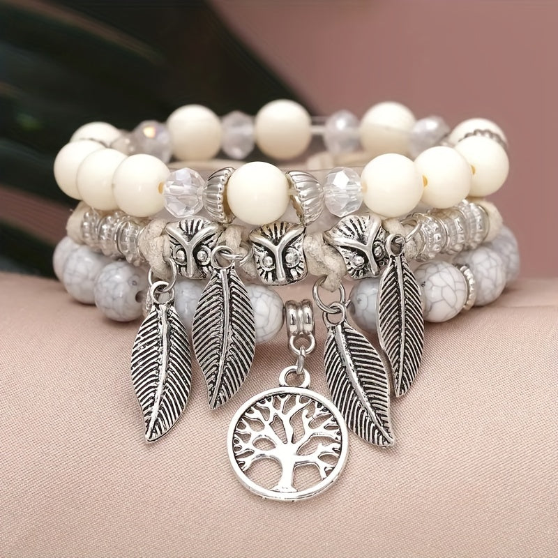 Bohemian Style Owl Beaded Bracelet For Party