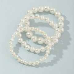 3pcs Girls Faux Pearl Beaded Bracelet Birthday Gift