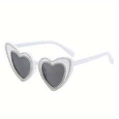 Y2K Heart Sunglasses Rhinestone Candy Gradient Glasses UV400