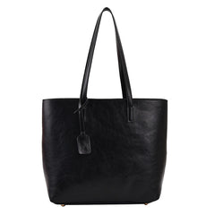 Large Capacity Shoulder Tote Bag Solid Faux Leather