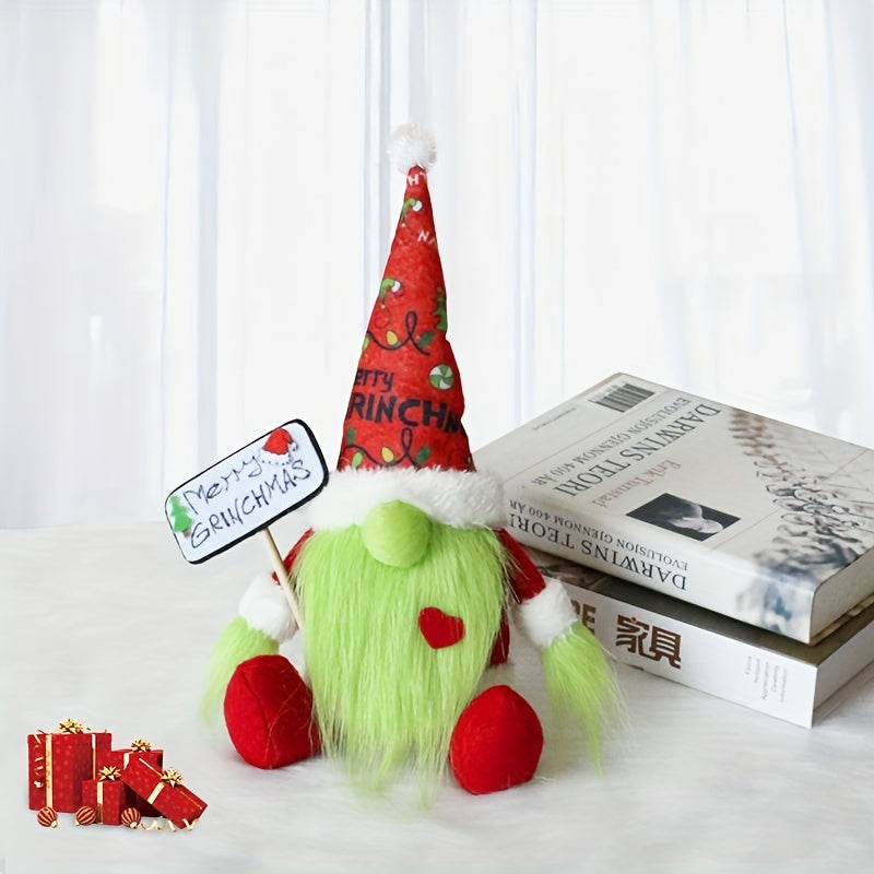 Halloween Grinch Monster Doll with Long Green Beard