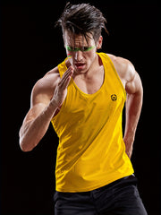 Men's Letter Pattern Mesh Quick Drying Tanktops for Gym Training