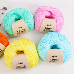 Organic Cotton Yarn Skeins Soft Crocheting Knitting Craft Project 50g roll 125m