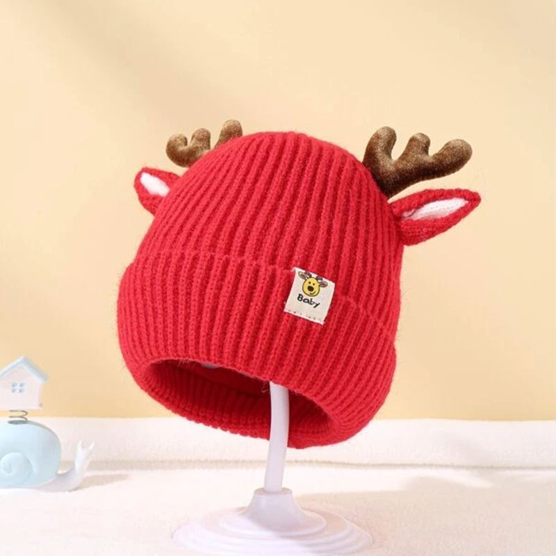 Christmas Antlers Warm Baby Knitted Hat