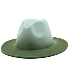 Gradient Wide Brim Fedora Hats for Outdoor Events
