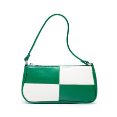 Colorblock Baguette Shoulder Bag Retro Classic Clutch Purse