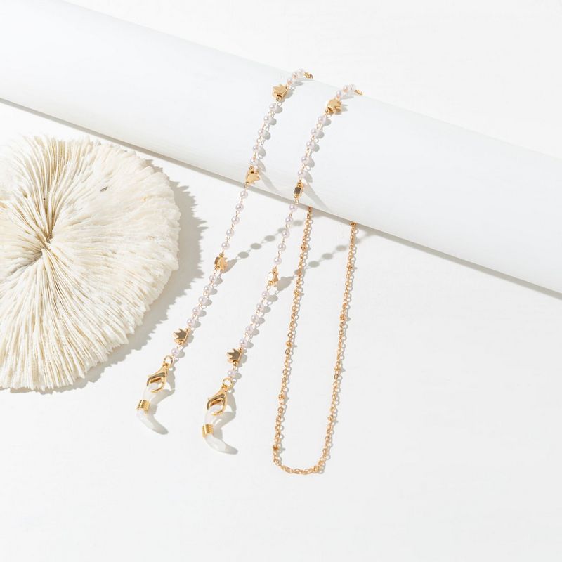 Stylish Glasses Chain Pearl Mask Chain Cross Crown Pendants
