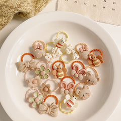20pcs Cartoon Mini Hair Ties Set Decorative Hair Accessories Gift Girls