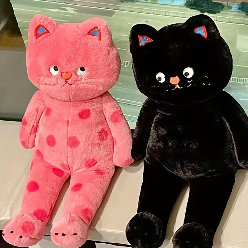 Pink Polka Dot Cat Plush Toy Big Cat Doll Pillow Gift Year Present Room Decor
