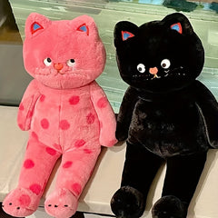 Pink Polka Dot Cat Plush Toy Big Cat Doll Pillow Gift Year Present Room Decor